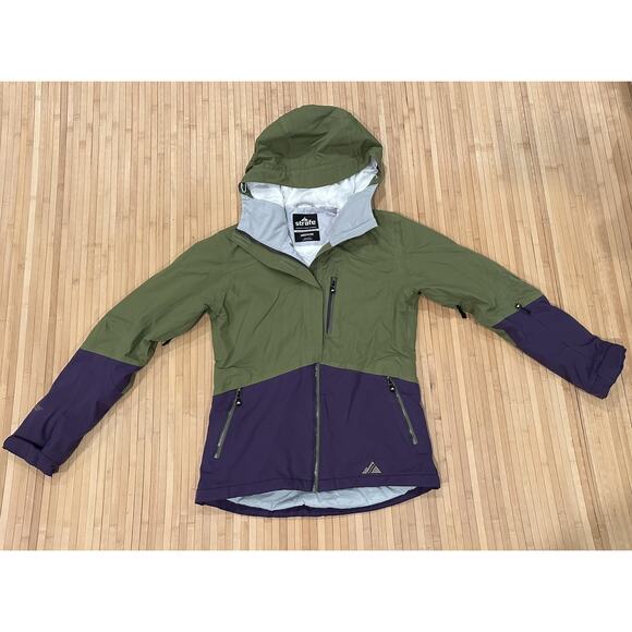 STRAFE Women’s Cloud Nine Ski Snowboard Jacket Green Purple Women's Size Medium - Picture 1 of 16